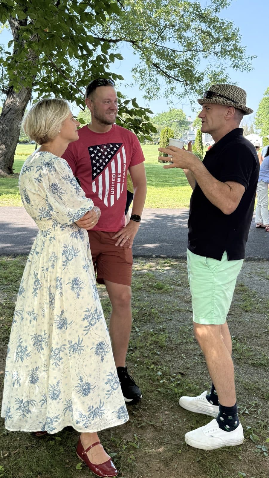 Guests chatting together at the picnic